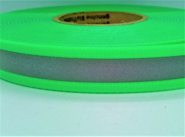 Biothane Meterware Reflex Neongrün - 25mm breit